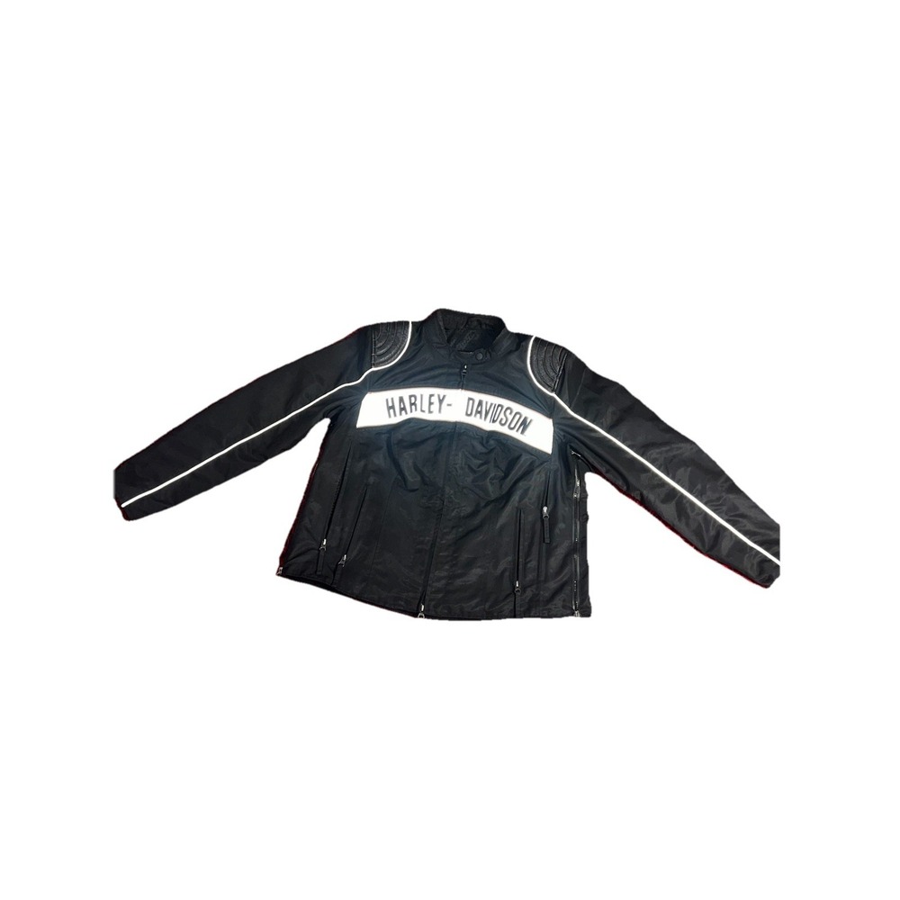 Harley-Davidson Women's Size 1W Textile Motorcycle Jacket - Black/White Stripe
